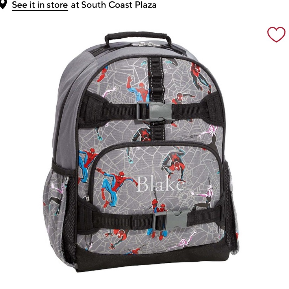 Pottery Barn Kids Gray and Black Spider Backpack Size Small No Name